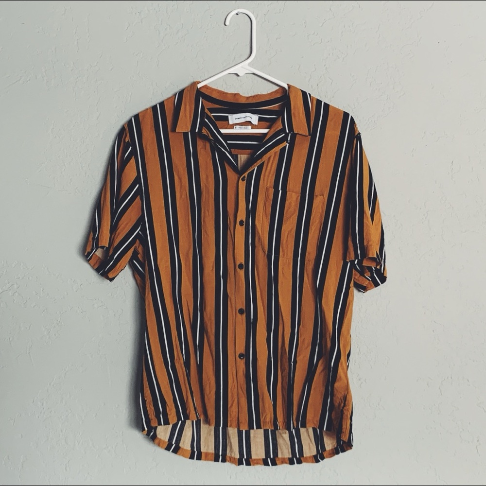 Yellow Urban Outfitters Button Up T Shirt